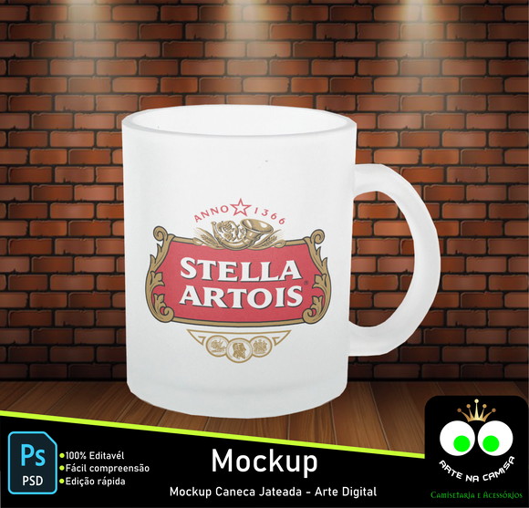 Mockup Caneca De Vidro Arte Digital No Elo7 Arte Na Camisa 15449f9