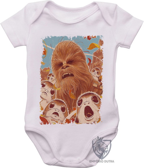 Body Bebe Roupa Nene Crianca Chewbacca Porgs Star Wars No Elo7 Camisetas Emporio Dutra 156ca40