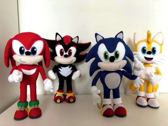 Boneco Action Figure Sonic Hedgehog Knuckles Tails C/caixa