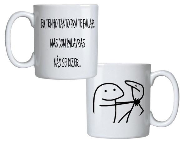 Estampa Caneca MEME BONECO PALITO com frase QUANTA HUMILHAÇÃO POR