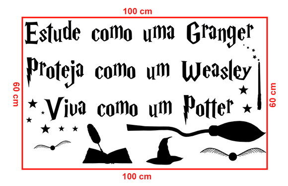 Adesivo Decorativo Frases Feitiços Harry Potter