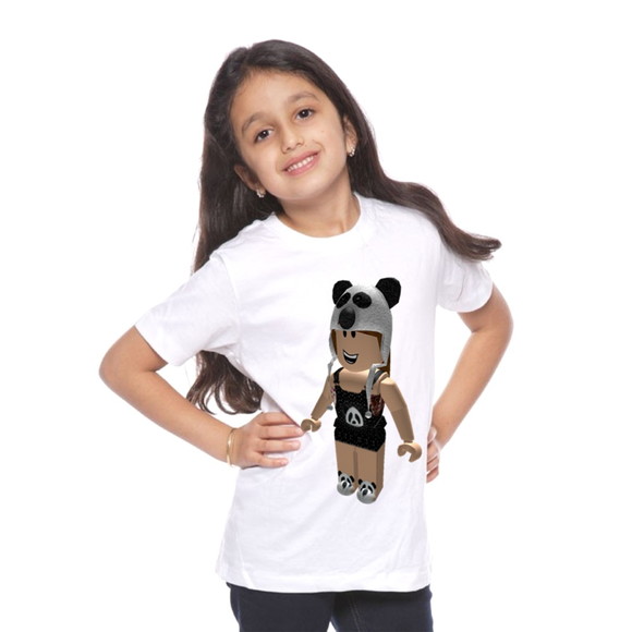 Roblox Face 28 Girl Character T-Shirt, Children Costume Shirts