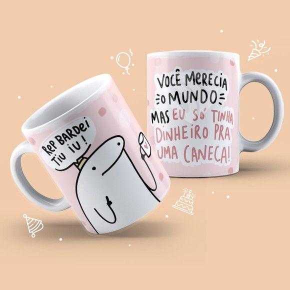 Caneca meme boneco palito aniversário rep bardei