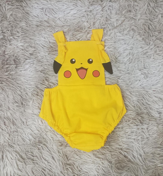 Romper Pikachu Pokemon (3 A 9 Meses) Menino Bebês Fantasia