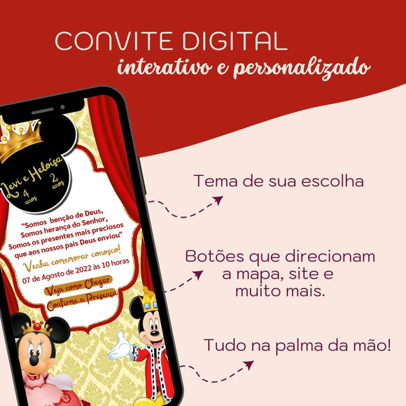 Oblee Marketplace  Convite Digital Minnie Realeza