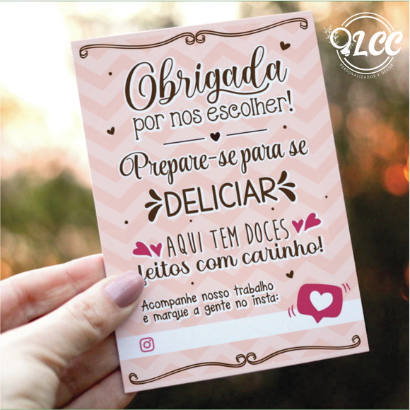 100 Cartões Agradecimentos Confeitaria Folha A4 Sem Corte No Elo7 Lcc Personalizados E Decor