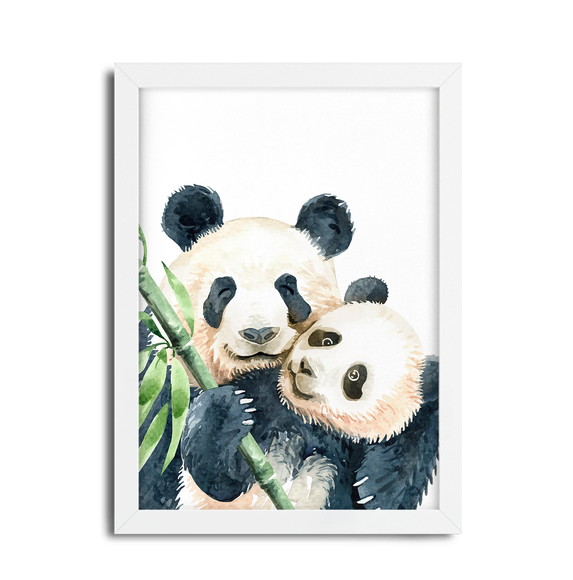 Quadro Decorativo Infantil Ursinho Panda com Flores SKU: 4177G