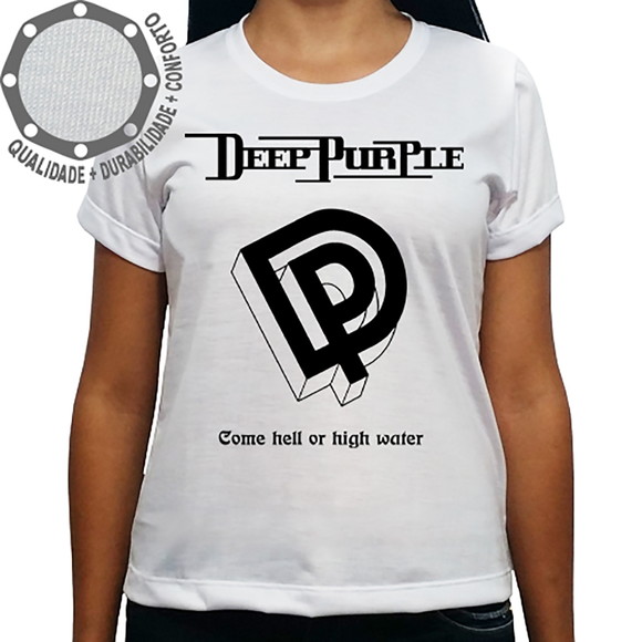 Camiseta Deep Purple Logo Preto Camisa Ah00788 Elo7