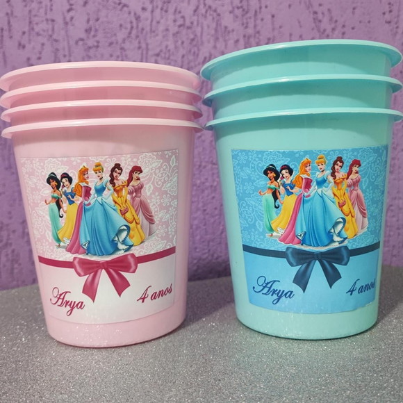 Balde de Pipoca Personalizado Princesas Disney Elo7