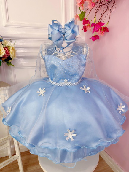 Vestido Cinderela Frozen Infantil de Princesa Daminha Formatura Aniversário