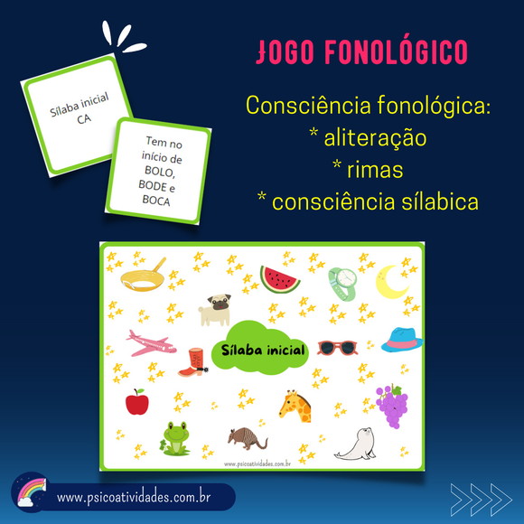 Jogo sílabas para alfabetização e consciência fonológica fru