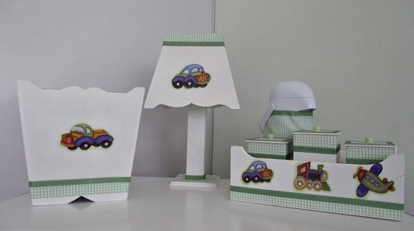 kit higiene com decoupage de transportes no elo7 sonho de bebê