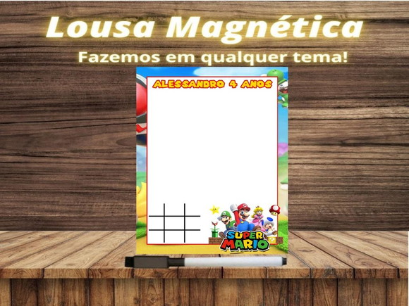 Lousa Magnética + Jogo da Velha Roblox com Embalagem