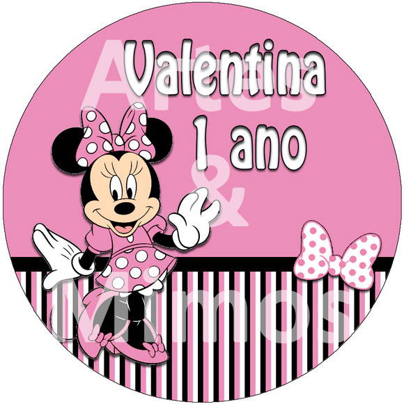 Adesivo Minnie Rosa Elo7 Como Fazer Adesivo De Mesversario ~ Adesivo Minnie Rosa Elo7