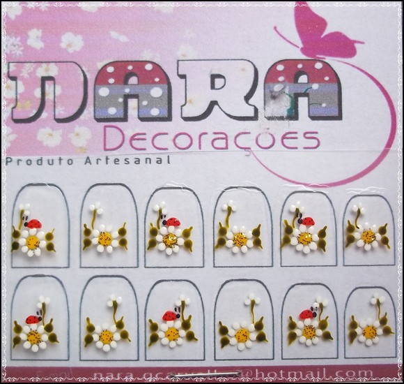Adesivo de unha com joaninha Nara Decorações Elo7 Artesanato Mdf Osasco ~ Adesivo de unha com joaninha Nara Decorações Elo7