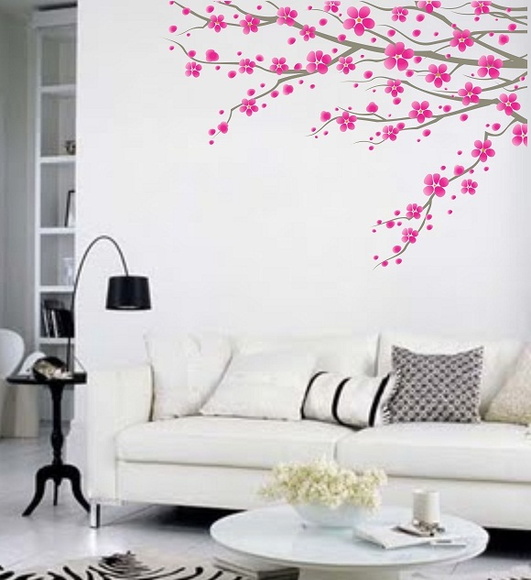 Adesivo floral para parede ADESIVOS COMPRAR E COLAR Elo7 Armario Oficina Conforama ~ Adesivo floral para parede ADESIVOS COMPRAR E COLAR Elo7