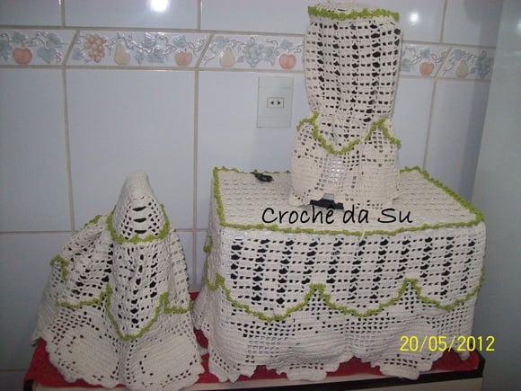 Jogo de cozinha em croch u00ea no Elo7 Croche da Su (32ABB6) Adesivo Olhinhos Fechados ~ Jogo de cozinha em croch u00ea no Elo7 Croche da Su (32ABB6)