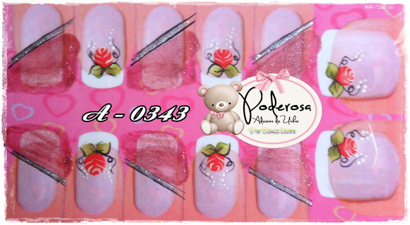 Rosinha e Francesinha Poderosa Adesivos de Unhas Elo7 Artesanato Japones ~ Rosinha e Francesinha Poderosa Adesivos de Unhas Elo7
