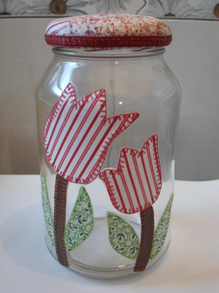 Pote de vidro patchwork em tecido Artesanatos da Amanda Elo7 Armario Baño Con Espejo ~ Pote de vidro patchwork em tecido Artesanatos da Amanda Elo7
