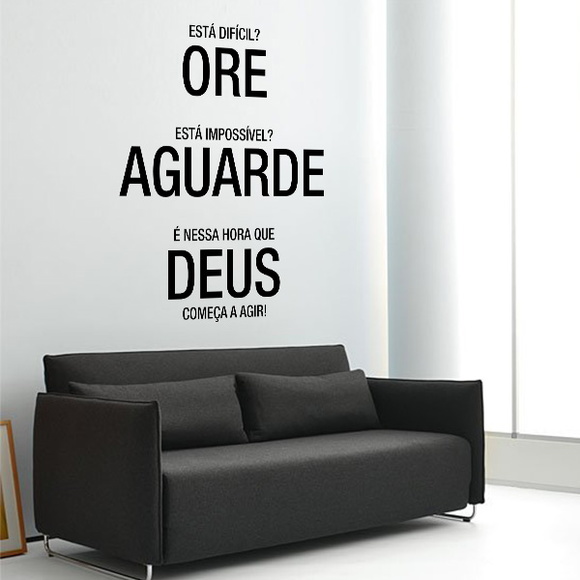 Adesivo Frase Ore Aguarde Deus FRETE GRÁTIS até a sua casa!!!! Elo7 Armario De Cozinha Itatiaia ~ Adesivo Frase Ore Aguarde Deus FRETE GRÁTIS até a sua casa!!!! Elo7