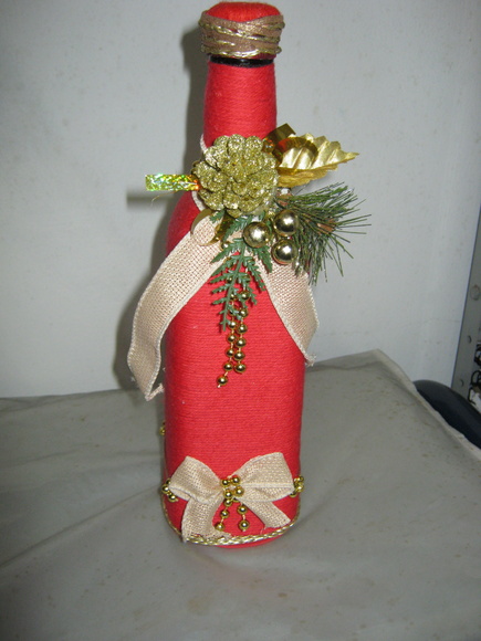 Garrafa Decorada para o Natal Artes da Dede Elo7 # Decorar Garrafa De Vidro Para Natal Garrafa Decorada para o Natal Artes da Dede Elo7 # Decorar Garrafa De Vidro Para Natal