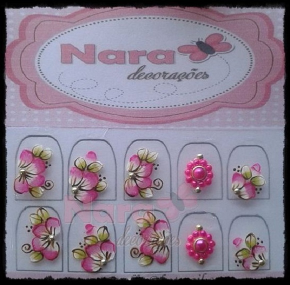 Flor e joias Adesivo de unha no Elo7 Nara Decorações (63A4EE) Adesivo Flor De Unha ~ Flor e joias Adesivo de unha no Elo7 Nara Decorações (63A4EE)