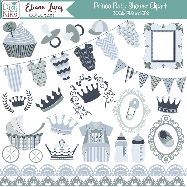 clipart chá de bebê menino no elo7 kika digital 27b4d7