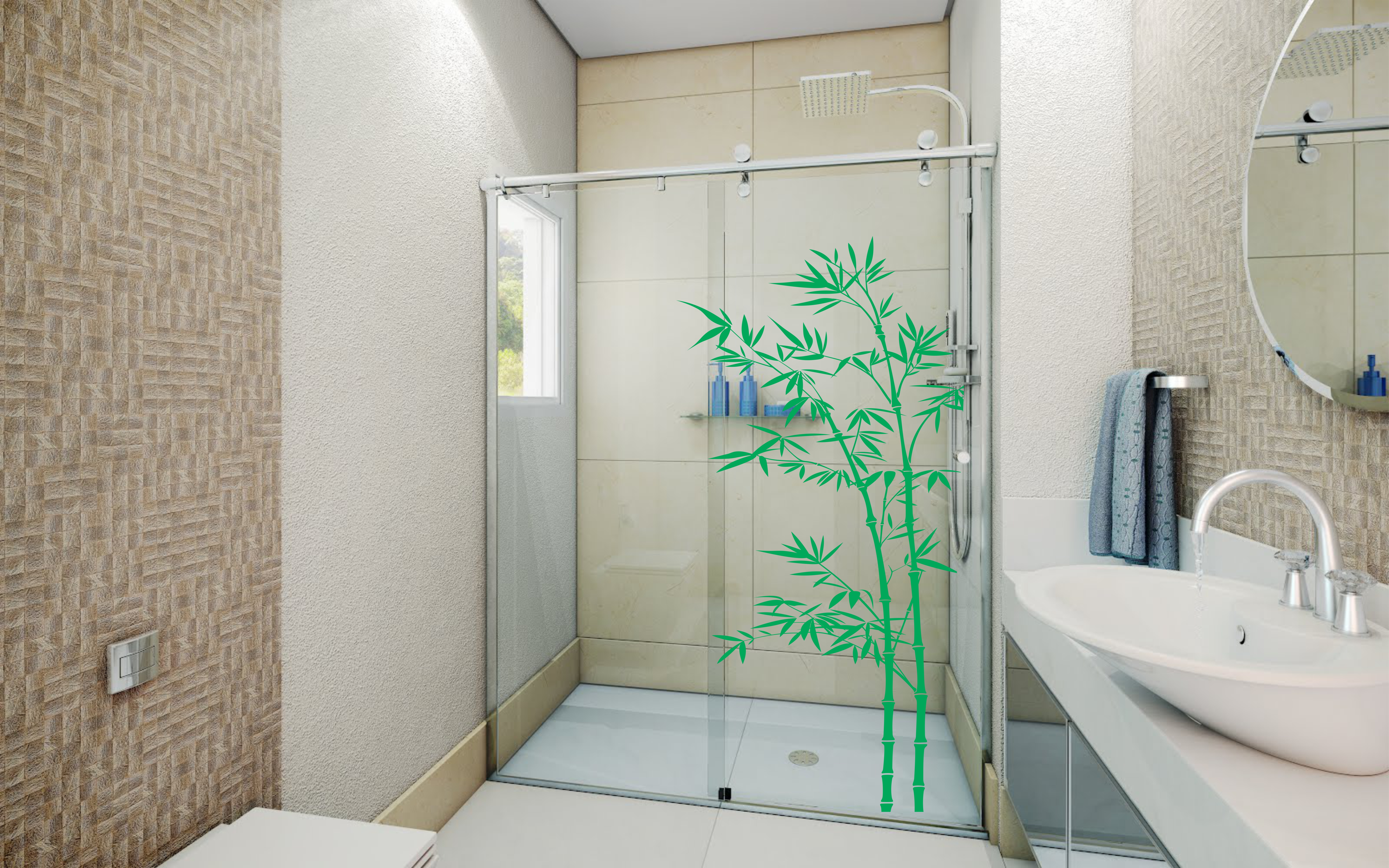 Adesivo Box Bambu Adesivos e Decorações AUM Elo7 -> Decoracao Banheiro Loja Adesivo Box Bambu Adesivos e Decorações AUM Elo7 -> Decoracao Banheiro Loja
