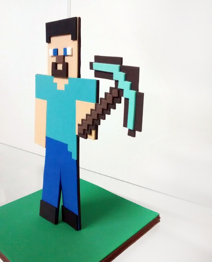 enfeite de mesa steve eva minecraft no elo7 léle artesanatos e