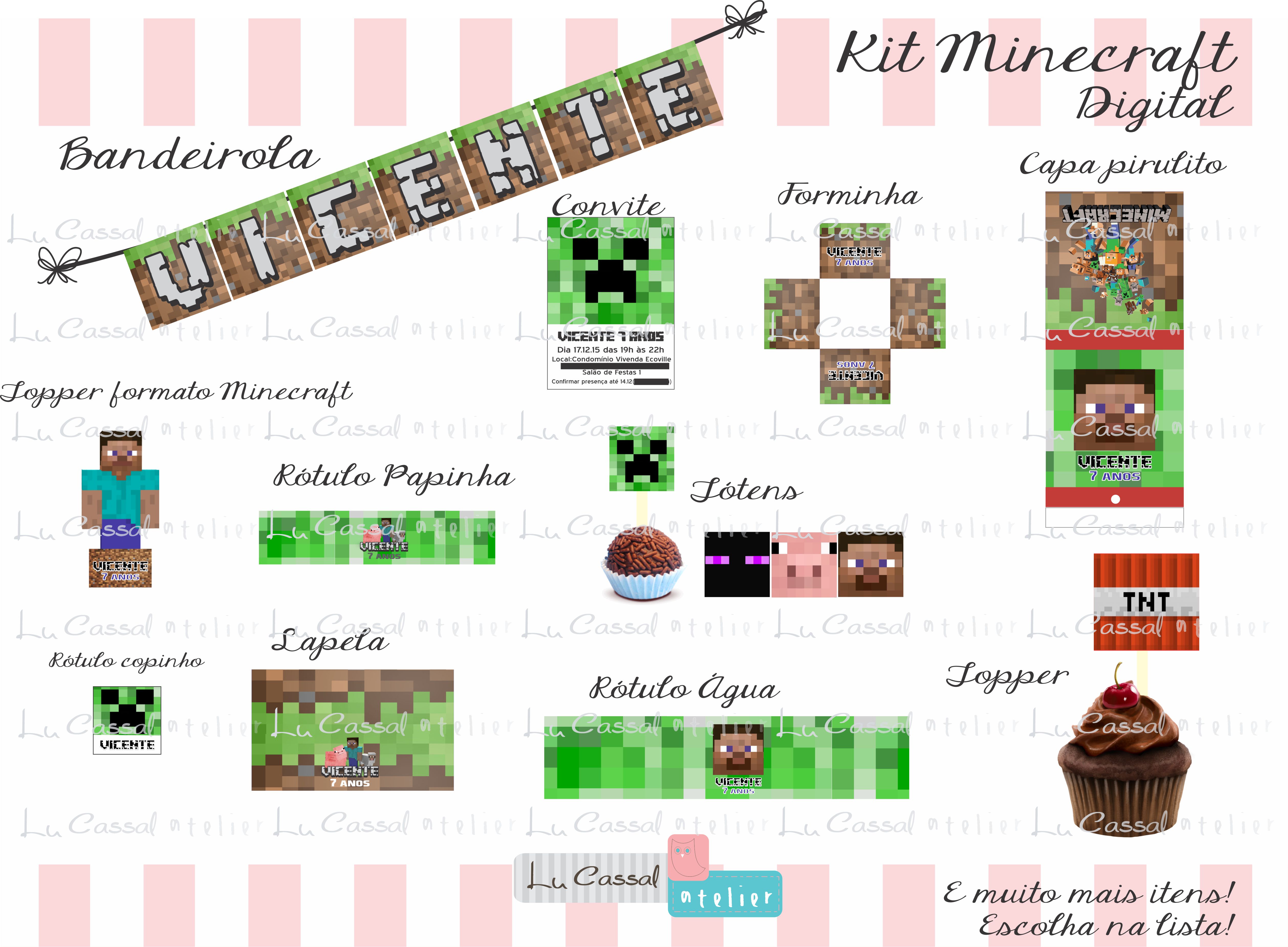 kit digital minecraft elo7