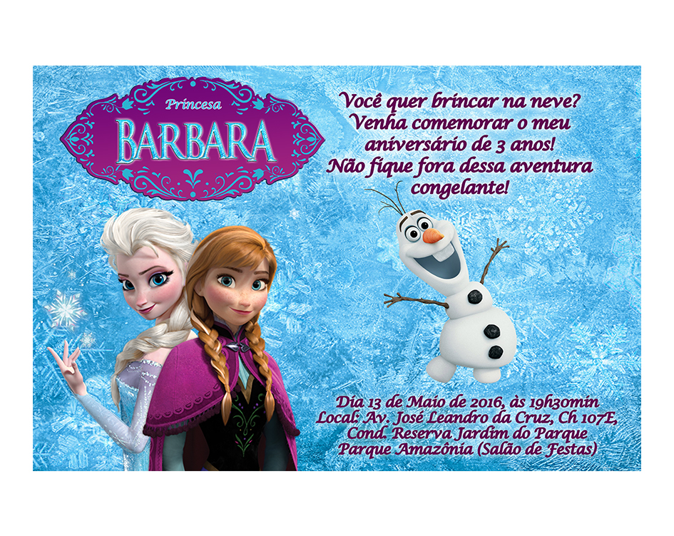 convite frozen arte digital ana e elsa no elo7 wanessa simoes