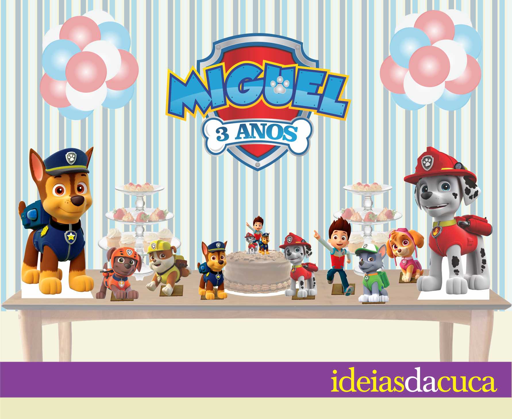 Kit Festa Decoraç u00e3o Patrulha Canina Ideias da Cuca Elo7 # Decoração De Festa Infantil Simples Patrulha Canina Kit Festa Decoraç u00e3o Patrulha Canina Ideias da Cuca Elo7 # Decoração De Festa Infantil Simples Patrulha Canina