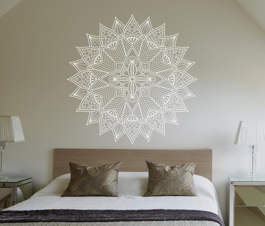 Adesivo de parede Mandala branca 60cm Lojadecoreacasa Mandalas Elo7 Como Fazer Artesanato Reciclagem De Garrafa Pet ~ Adesivo de parede Mandala branca 60cm Lojadecoreacasa Mandalas Elo7