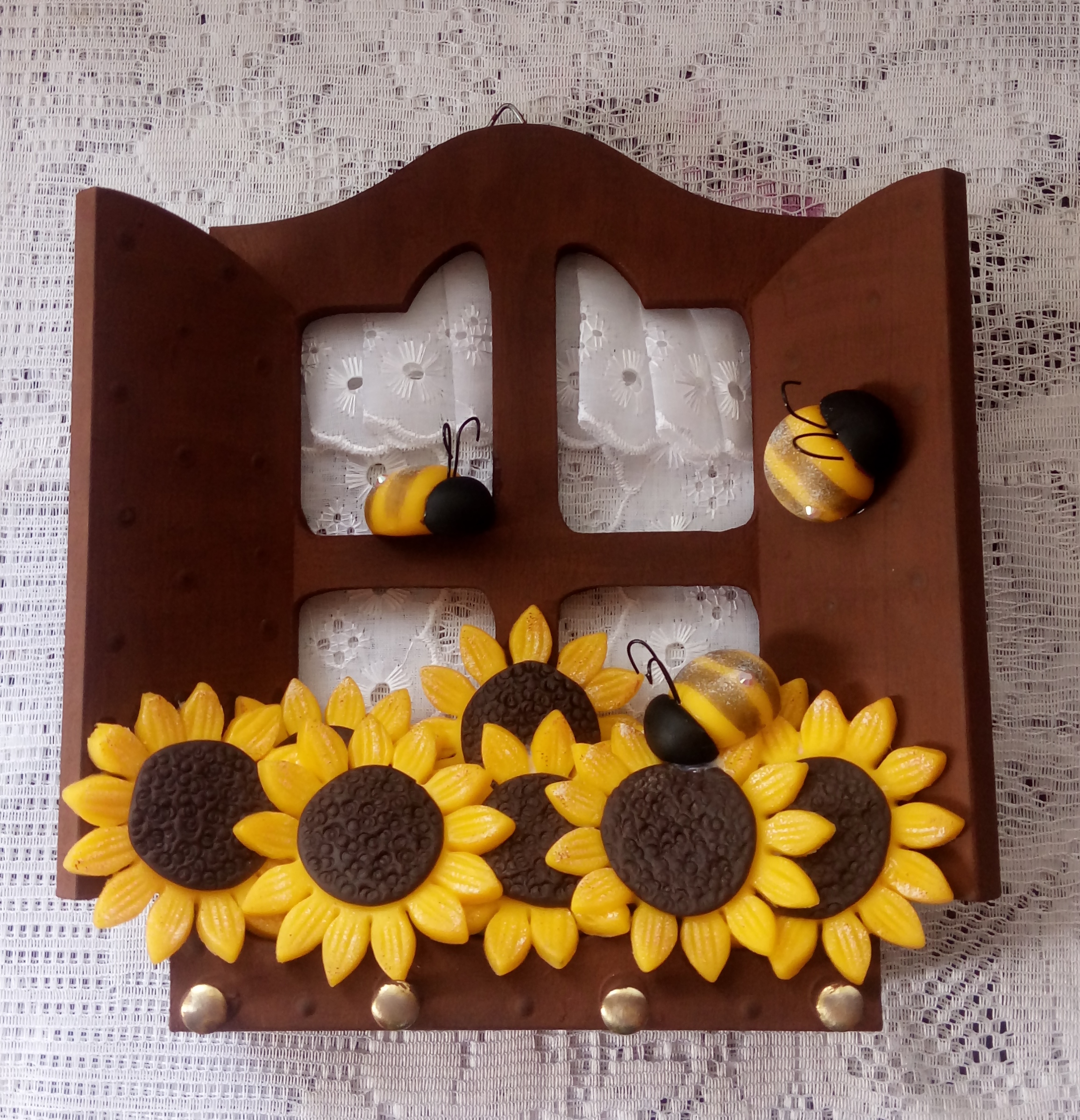 porta chave mdf girassol Safira biscuit Elo7 Artesanato Goiania Go ~ porta chave mdf girassol Safira biscuit Elo7