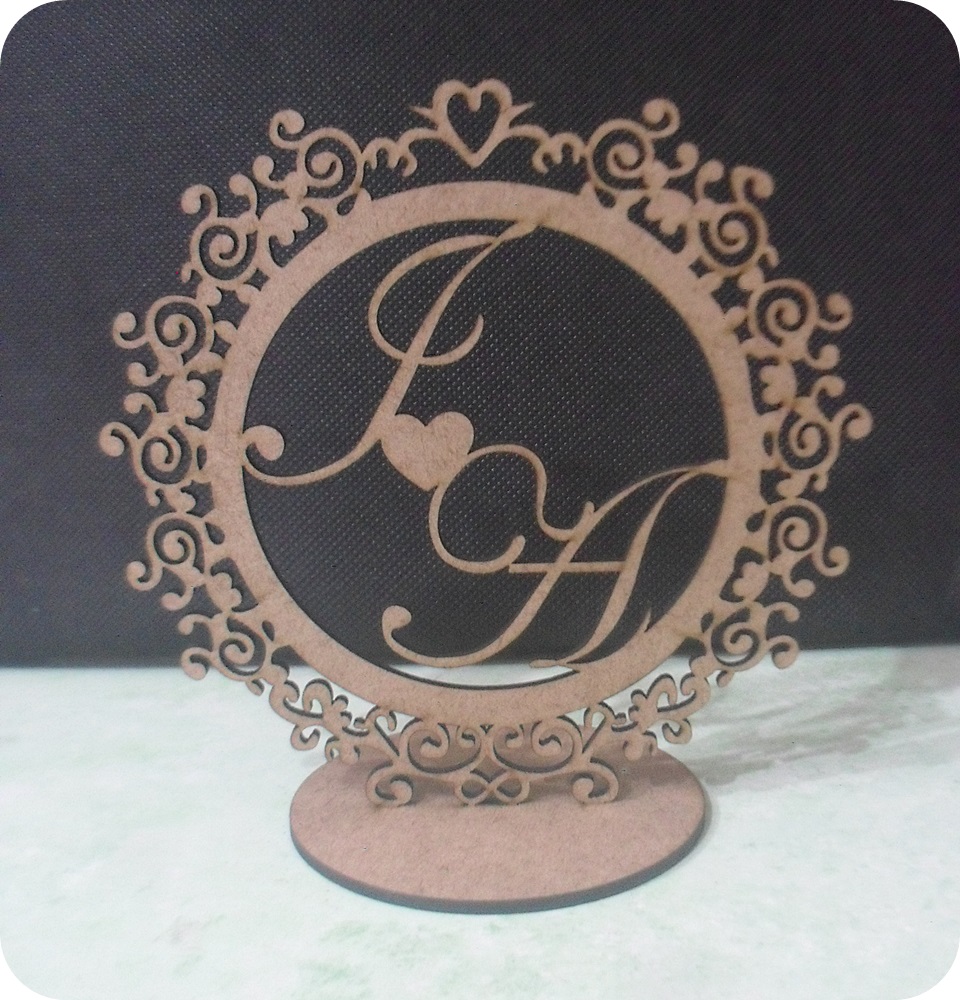 Enfeite bolo casal monograma mdf m14 Valmor Artesanato Elo7 Feira Artesanato Ouro Preto ~ Enfeite bolo casal monograma mdf m14 Valmor Artesanato Elo7