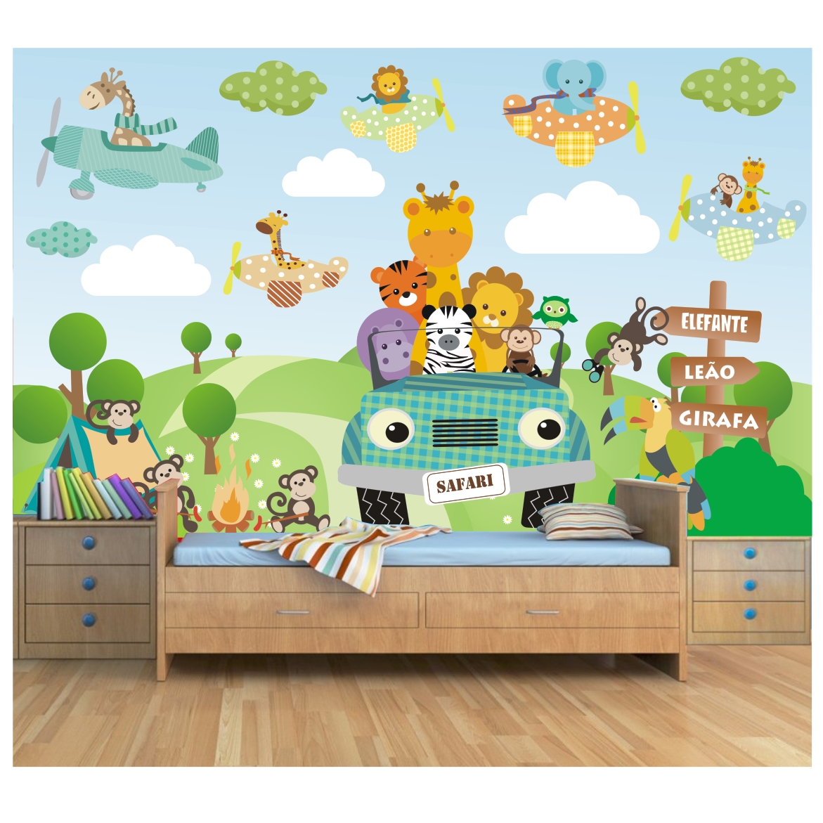 Papel Parede Infantil Zoo Safari 6m u00b2 21 Aparador Colonial Mercado Livre ~ Papel Parede Infantil Zoo Safari 6m u00b2 21