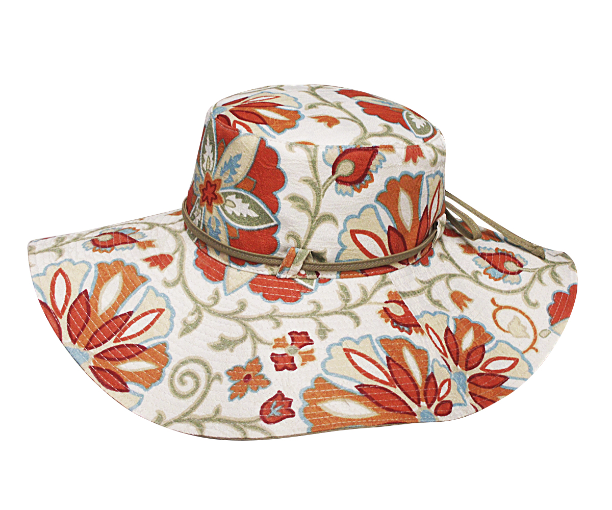 chapéu aba larga floral
