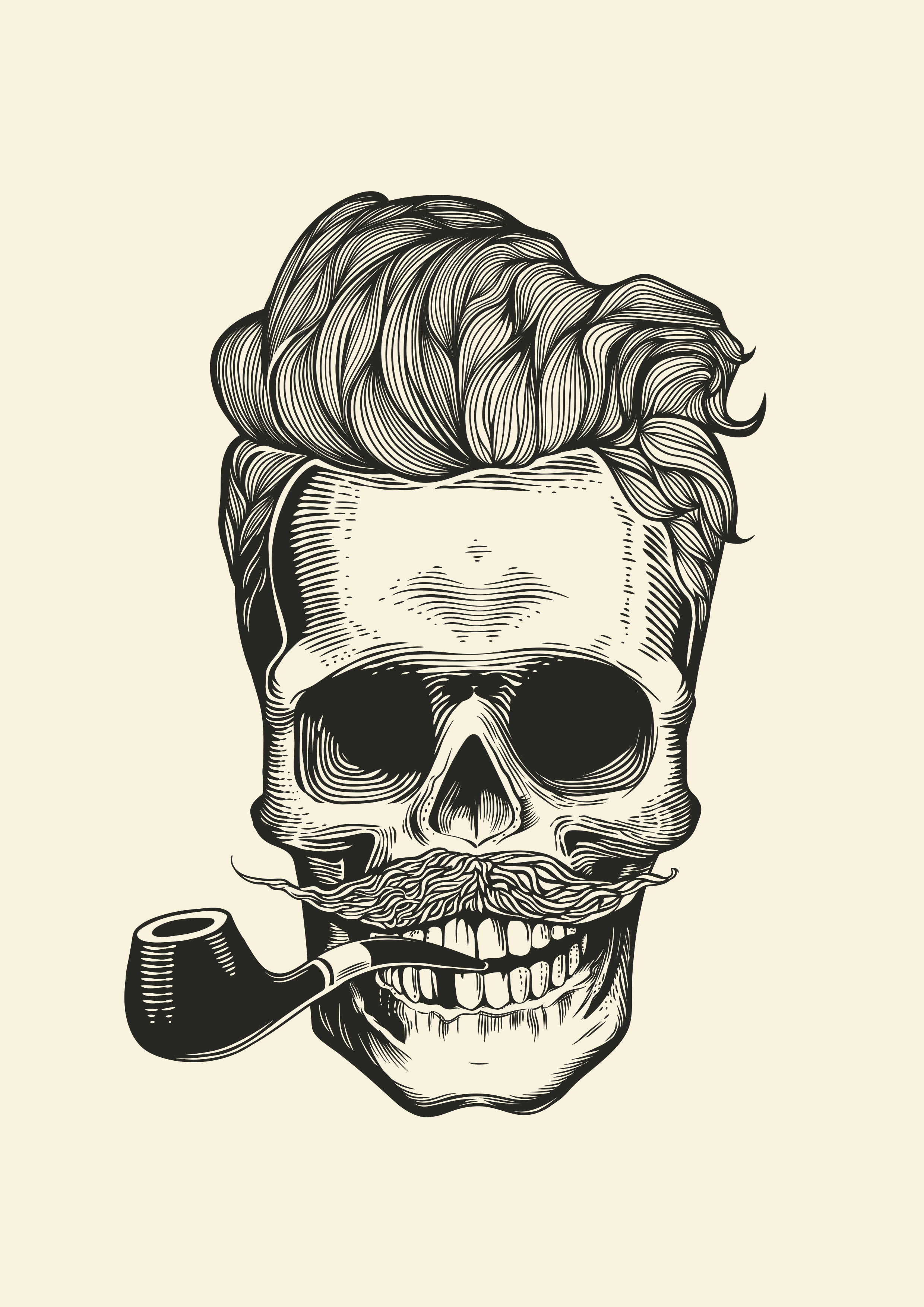 pôster caveira hipster boy