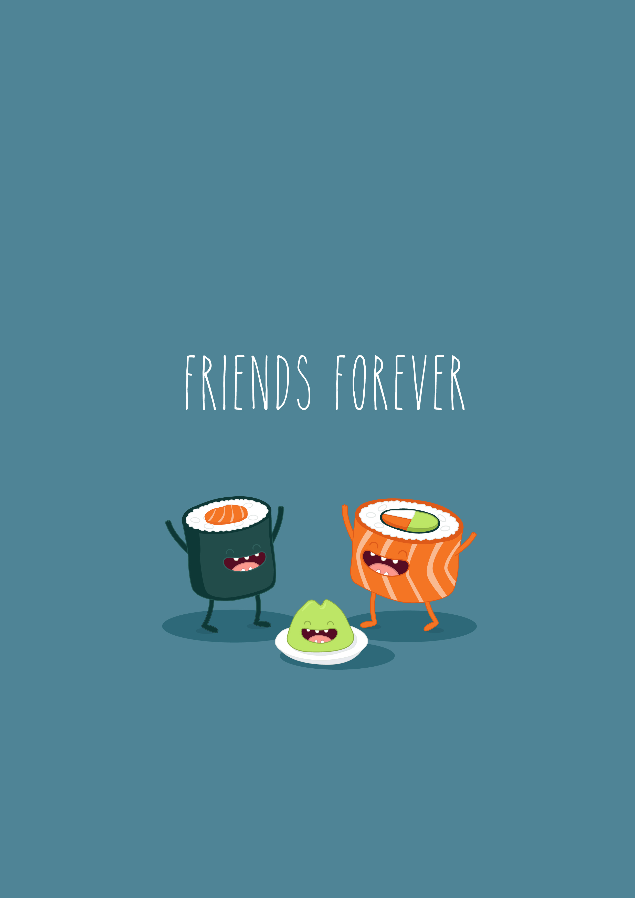 pôster friends forever sushi