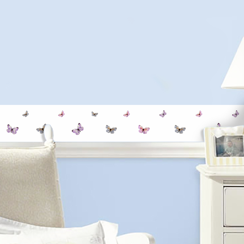 Adesivo Parede Border Borboletas branco TaColado Adesivos e Decoraç u00e3o Elo7 Armario De Quarto Casal ~ Adesivo Parede Border Borboletas branco TaColado Adesivos e Decoraç u00e3o Elo7