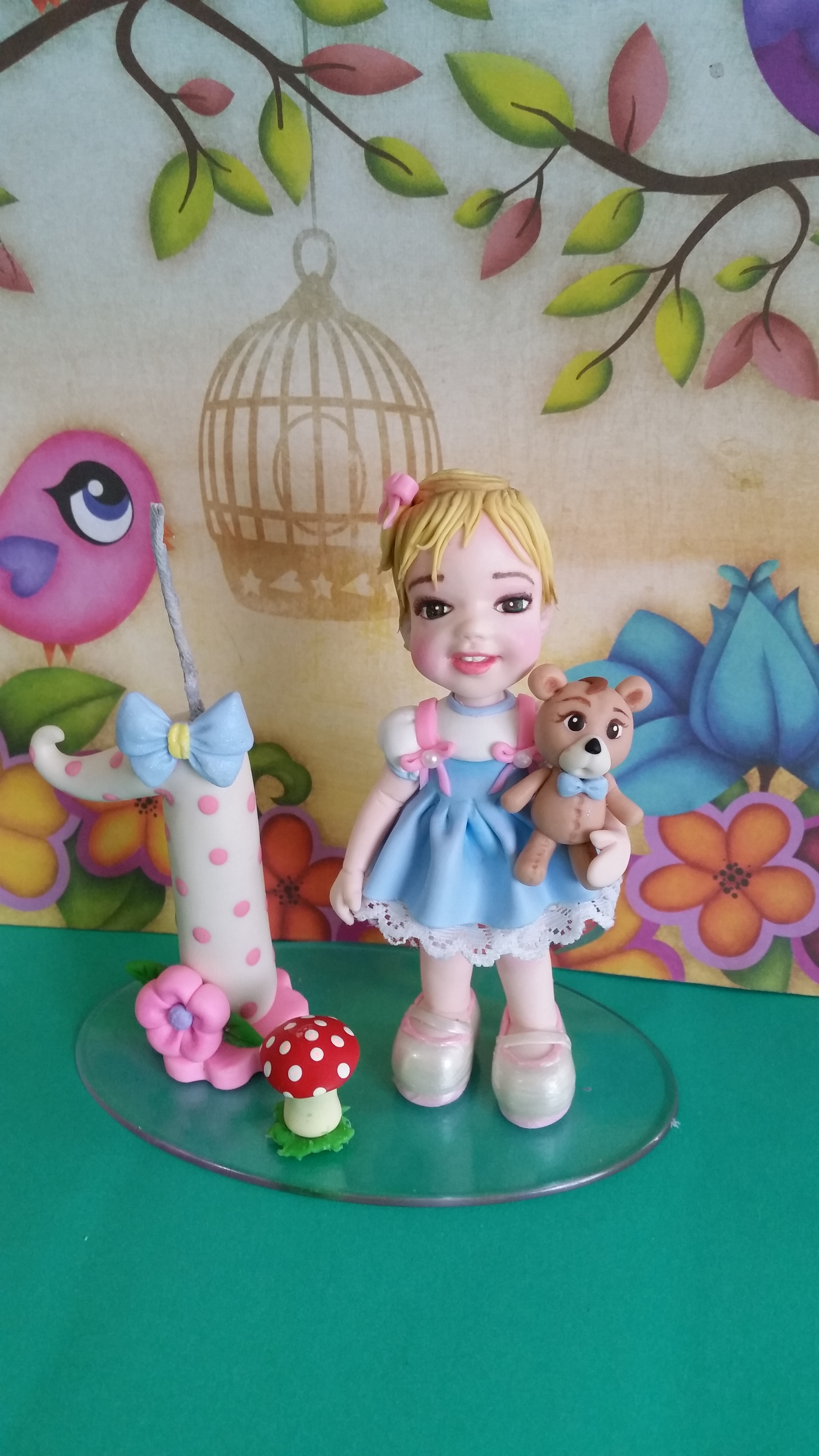 Topo Bolo Boneca no Jardim Encantado Ateli u00ea Tatiana Silva Elo7 Aparador Blanco Lacado ~ Topo Bolo Boneca no Jardim Encantado Ateli u00ea Tatiana Silva Elo7