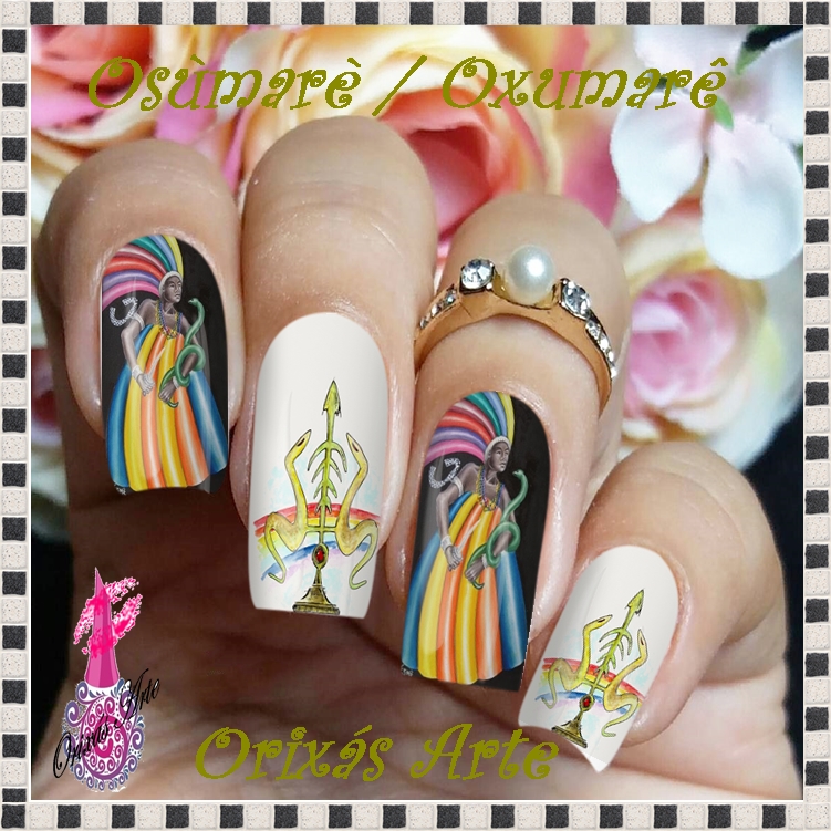 PELICULA ADESIVA PARA UNHAS OXUMARE Orixás Arte Elo7 Papel De Parede Adesivo Herois ~ PELICULA ADESIVA PARA UNHAS OXUMARE Orixás Arte Elo7