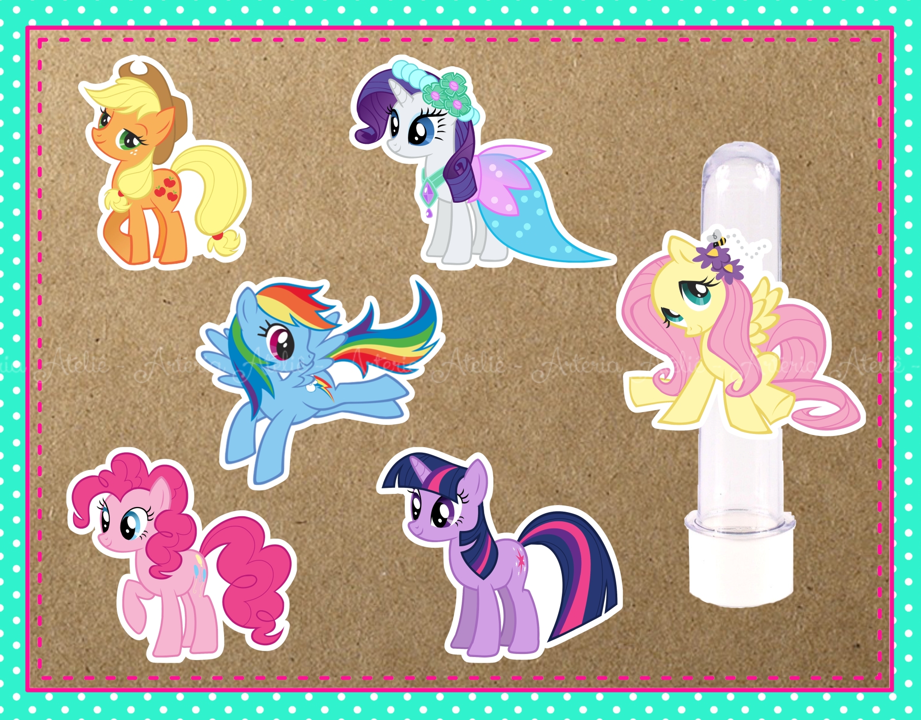 Adesivo 4,8x8,6cm Personalizado My Little Pony 20 unidades