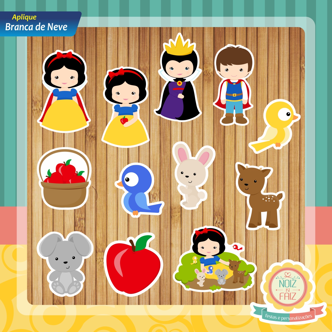 aplique branca de neve elo7