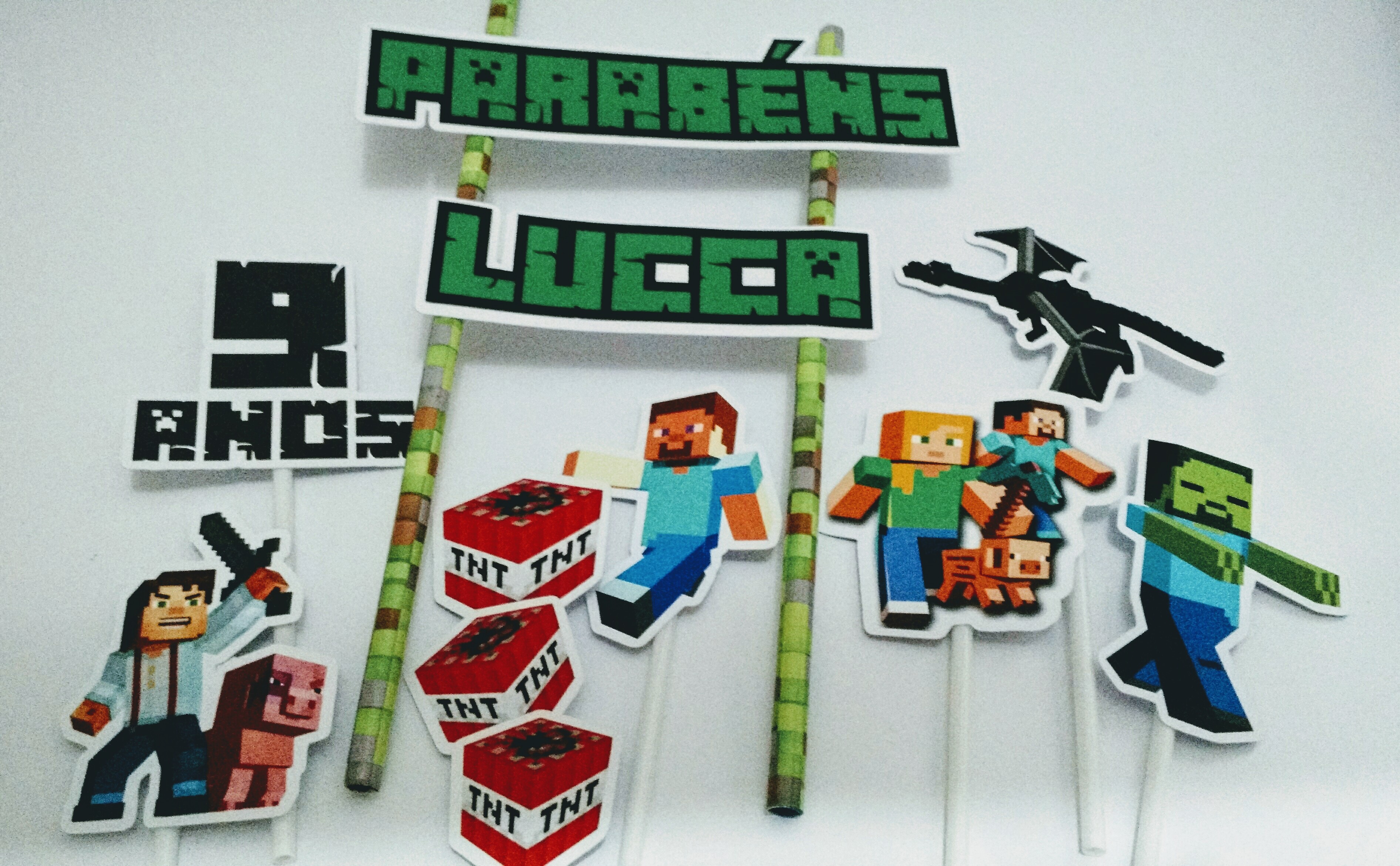 Topo de bolo Minecraft - Party Shop Mais de 5000 produtos para todo o tipo  de festas