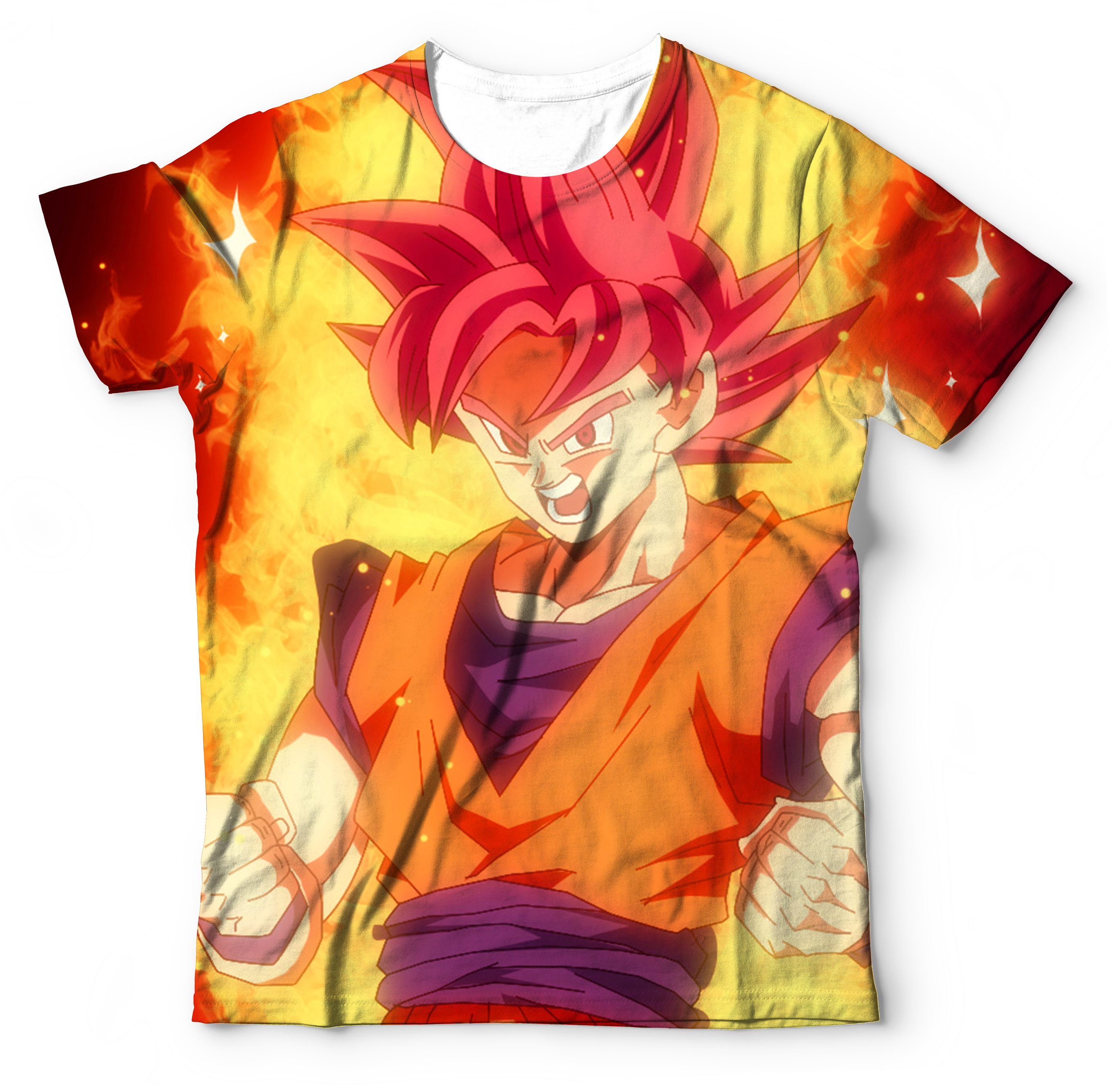 Camiseta Camisa Goku Deus Super Saiyajin Vermelho Dragon