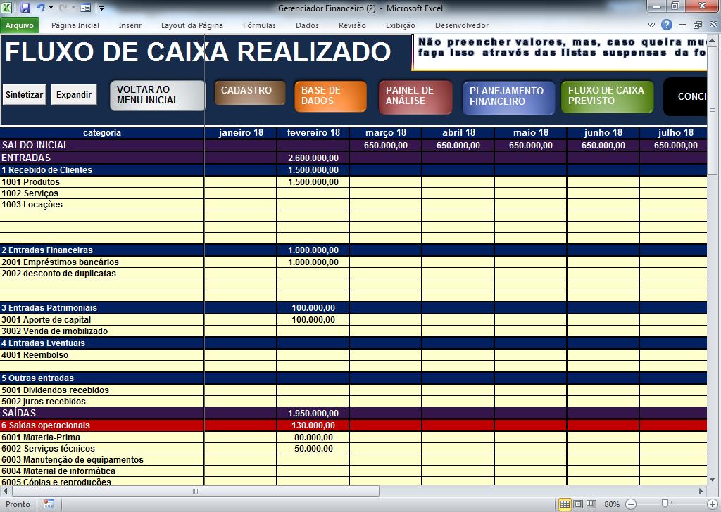 fruxo de caixa