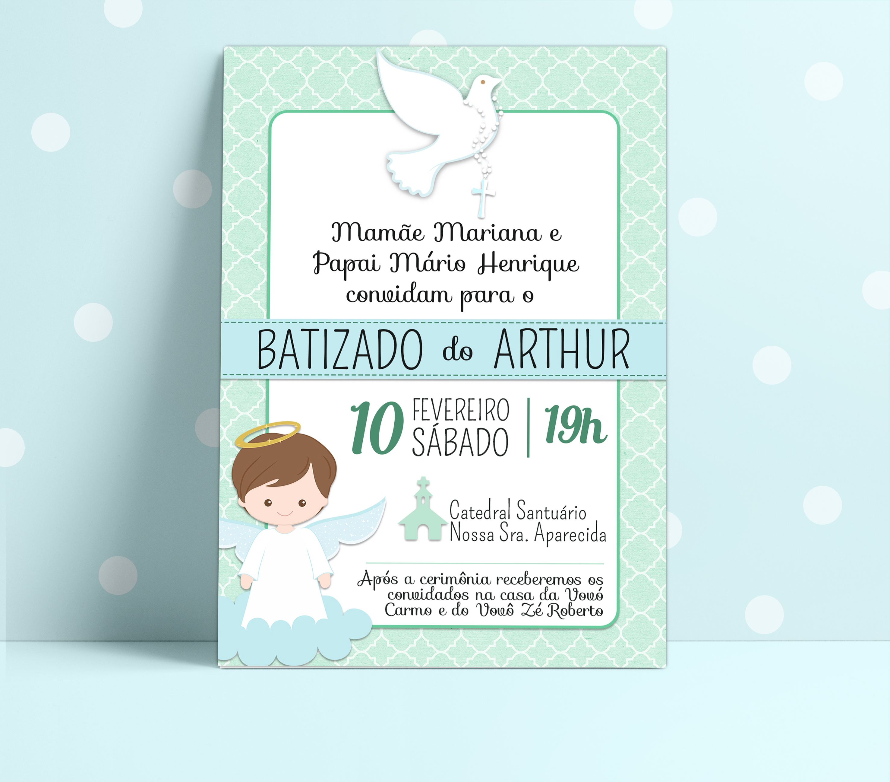 convite personalizado batizado no elo7 ah design b75e0e