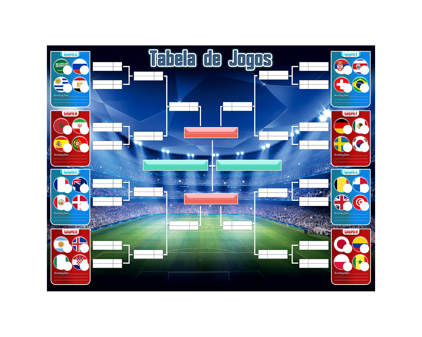 ANALISANDO A TABELA DOS JOGOS DA COPA MUNDIAL DE 2018