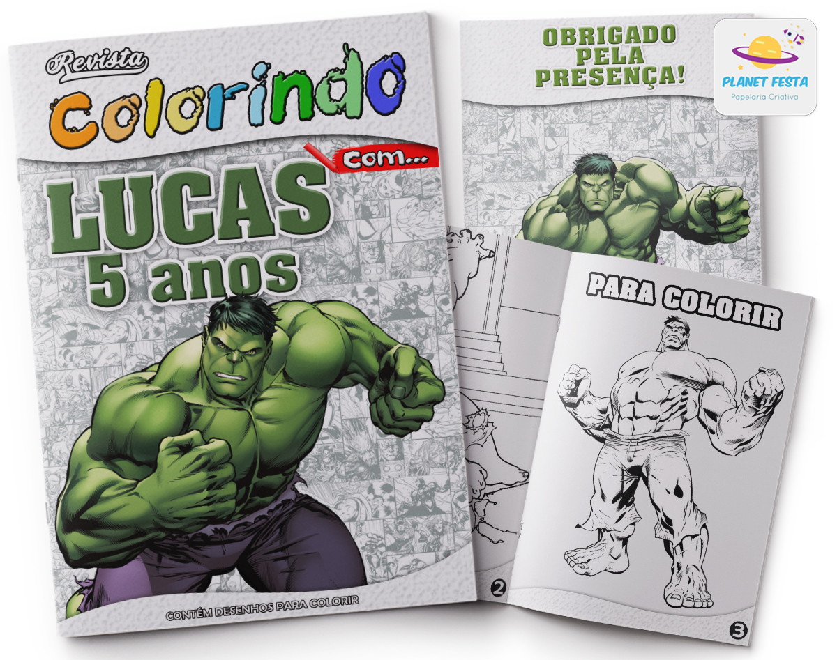 kit de colorir do hulk elo7
